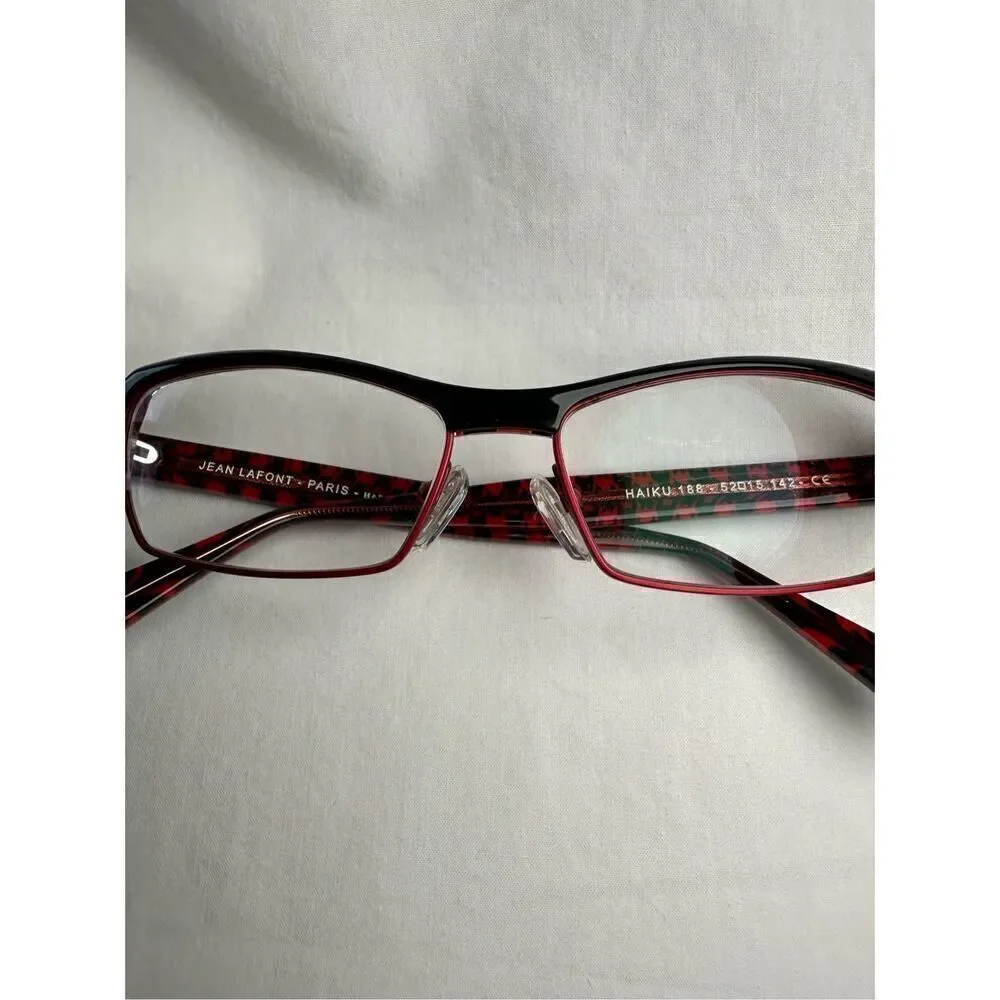 Jean LaFont Paris Haiku red reading glasses prescription 188 52 15 142. #44-1364